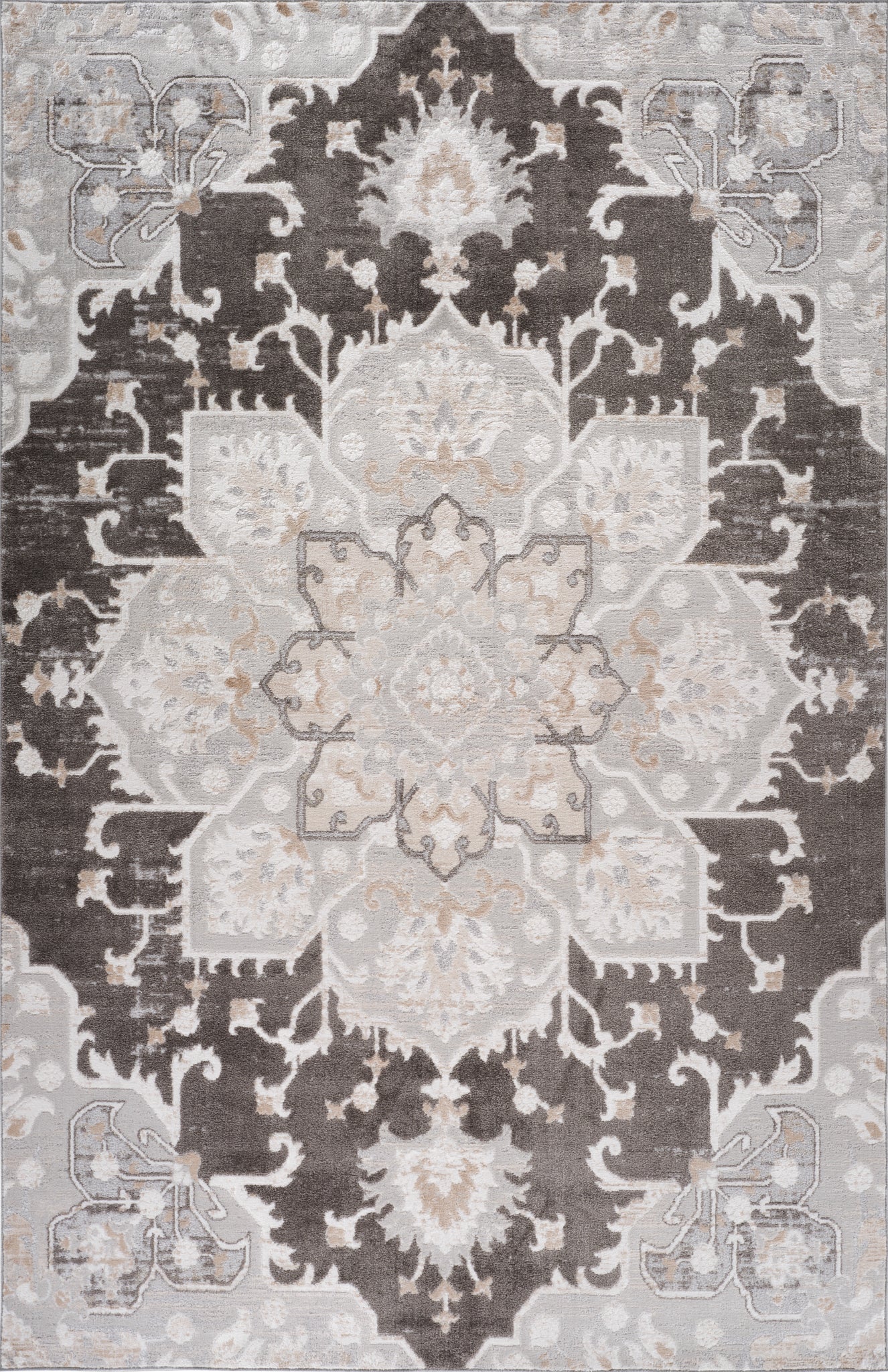 Siena Grey Abstract Modern Area Rug