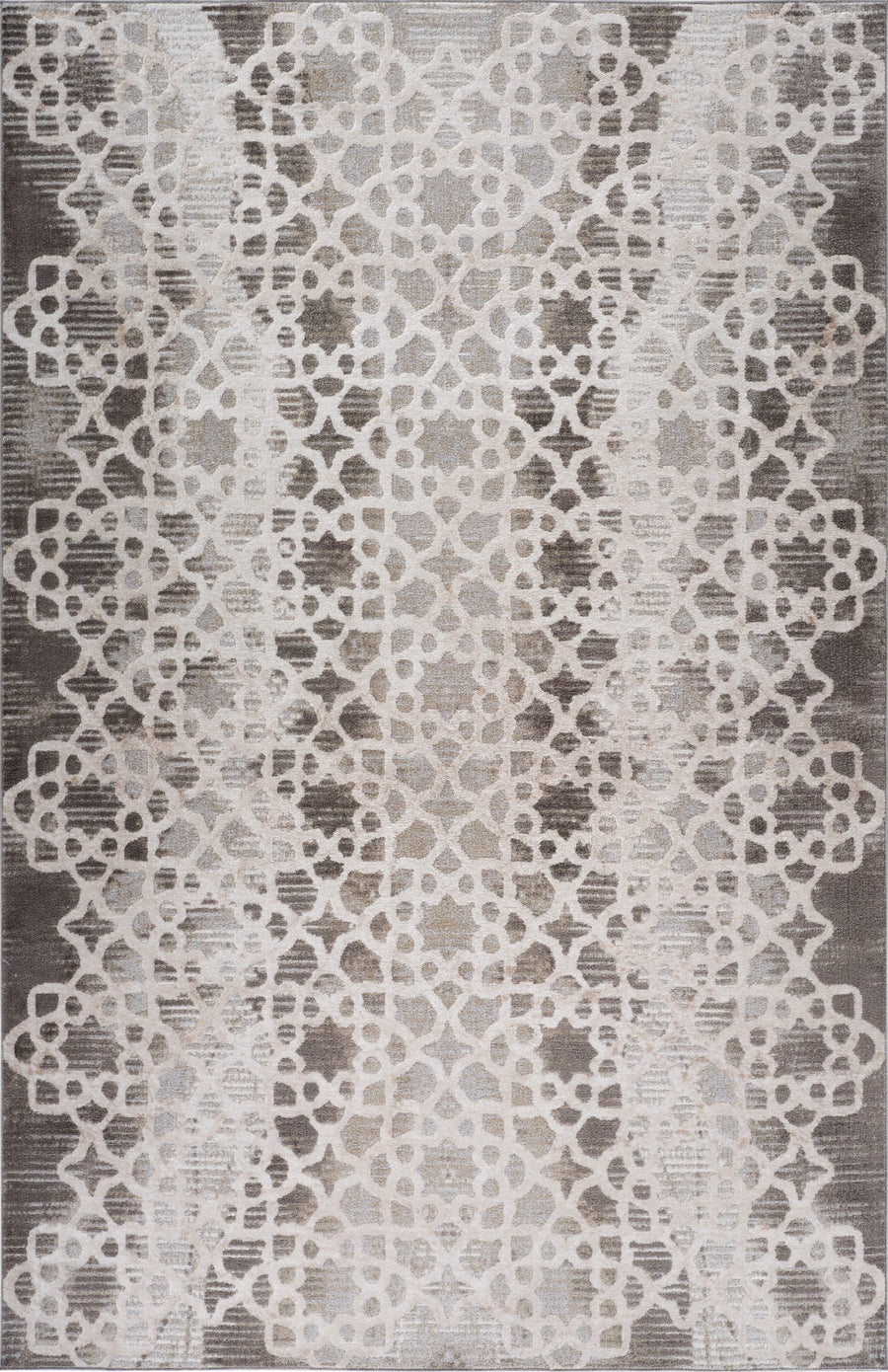 Siena White Woven Diamond Pattern Area Rug
