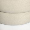 Close-up detail highlighting the plush sand velvet fabric and the clean horizontal seams of the stacked ottoman layers