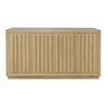 Front perspective view of the Skap sideboard in a light oak finish featuring the signature vertical fluted door design