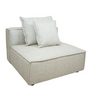 Angled perspective of the Skive armless chair unit showing the thick supportive backrest
