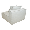 Back three-quarter angle of the Skive armless unit highlighting the seamless upholstery