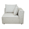 Frontal view of the Skive corner modular unit with its two matching back pillows