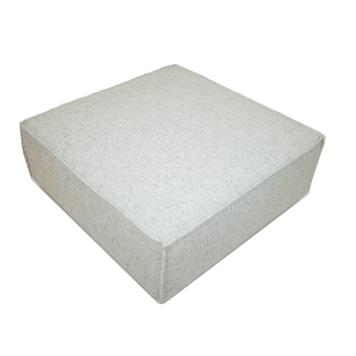 Full view of the Skive 5 Piece Modular Set in Quartz grey fabric featuring multiple matching back pillows