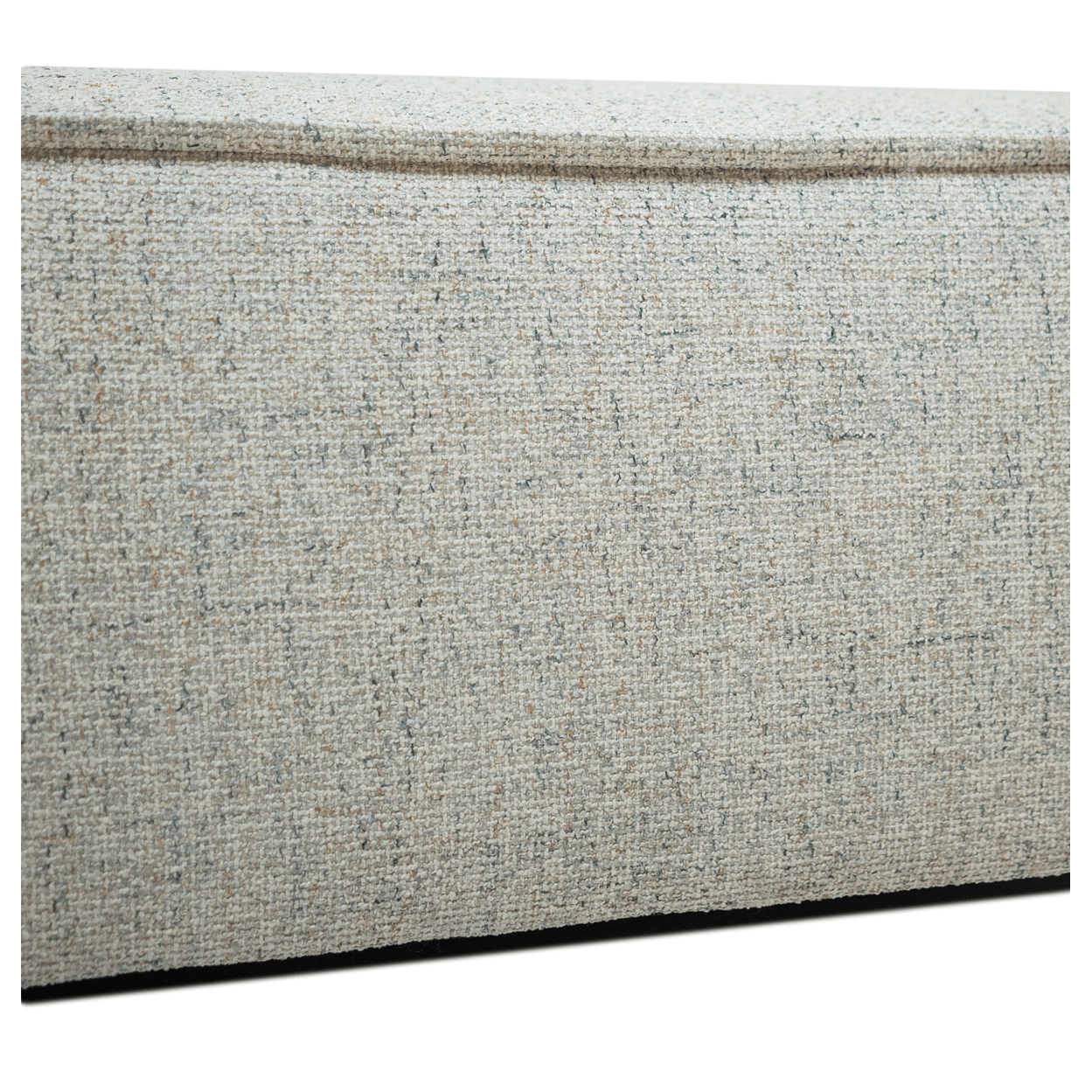 Full view of the Skive 5 Piece Modular Set in Quartz grey fabric featuring multiple matching back pillows