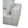 Detail shot of the corner upholstery and soft edge design on the Skive Quartz series