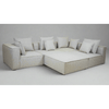 Wide perspective shot of the Skive 5 piece modular sectional arranged in an L-shaped configuration