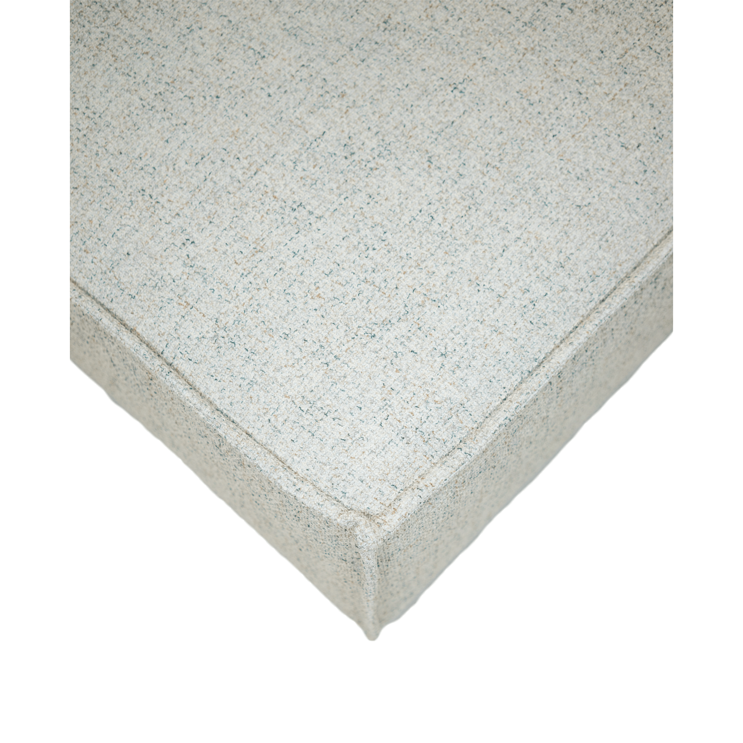 Full view of the Skive 5 Piece Modular Set in Quartz grey fabric featuring multiple matching back pillows