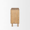 Side profile view showcasing the depth of the cabinet and the seamless natural wood grain transition