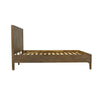 Side profile view showcasing the slim tapered legs and the vertical orientation of the slatted headboard
