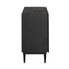 Side profile view showcasing the slim architectural depth and the smooth wood finish of the cabinet frame