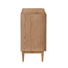 Side profile view showcasing the slim architectural depth and the modern tapered wood leg base