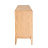 Side profile view showcasing the depth of the cabinet and the clean vertical lines of the tapered leg base