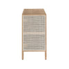 Side profile view showcasing the slim depth and solid wood frame construction with clean architectural lines