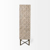 Side profile view highlighting the rhythmic scalloped texture of the front panels and the minimalist silhouette of the gold metal base