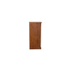 Side profile view showcasing the deep vertical storage design and clean wood paneling