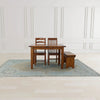 Alternate front-facing lifestyle shot of the complete Irish Coast dining set highlighting the reclaimed wood texture and traditional joinery