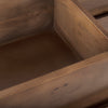 Close-up view of the internal drawer construction highlighting the high-quality wood finish and joinery