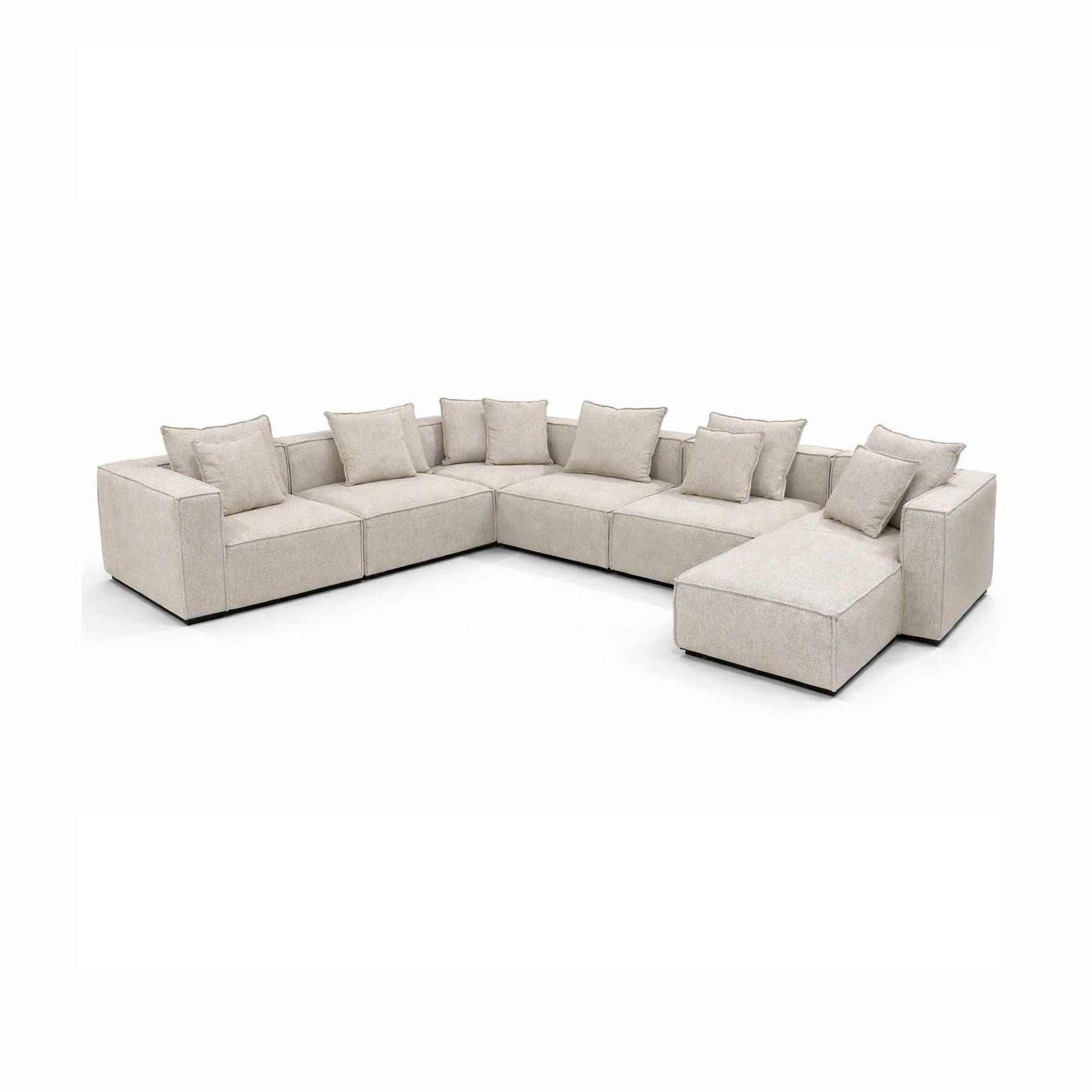 Skive 6 Piece Modular  Left / Right Chaise Set - Quartz-thumbmail-2