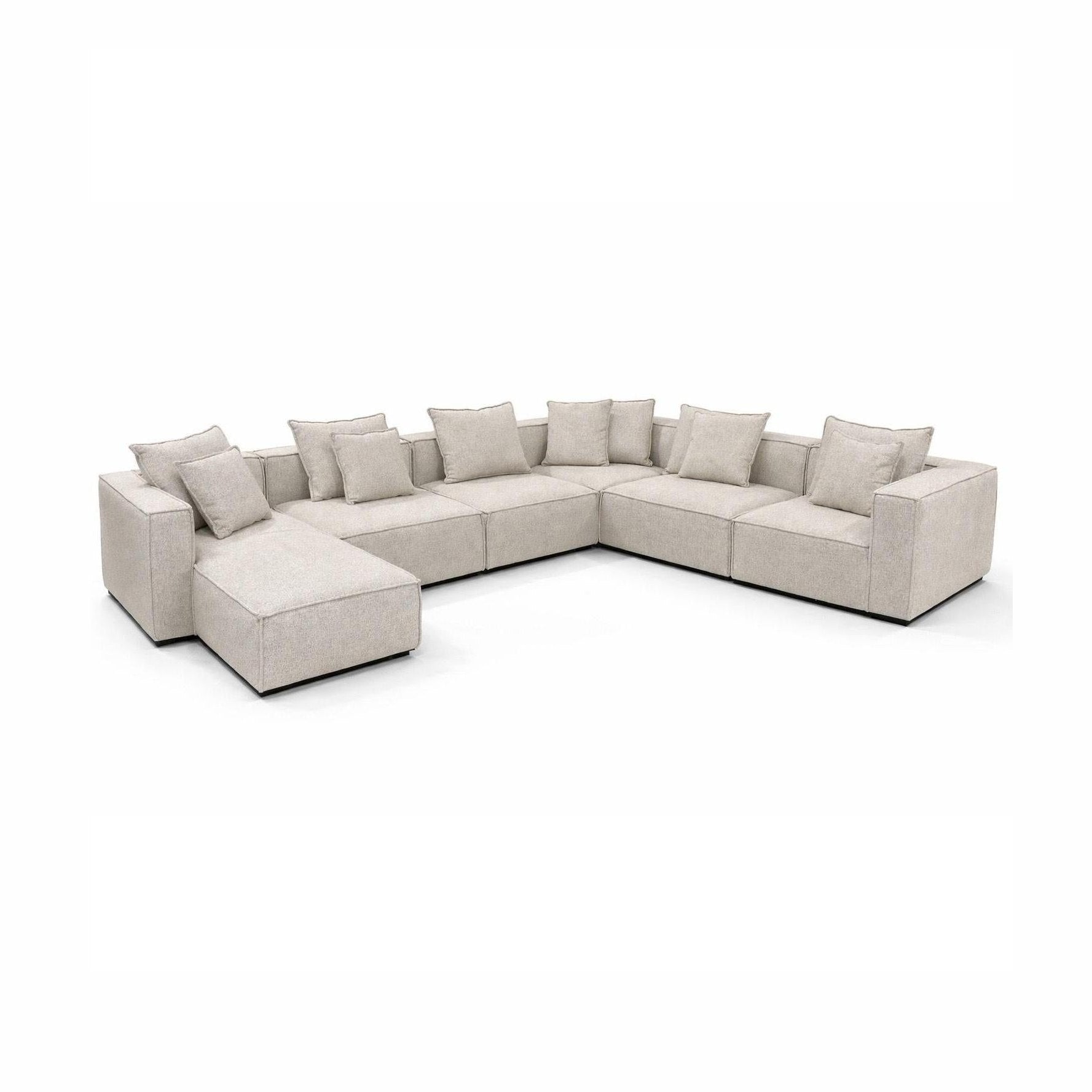 Skive 6 Piece Modular  Left / Right Chaise Set - Quartz-thumbmail-1