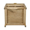 View of the table underside showing the sturdy leg attachment and solid wood support slats