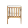 Sonoma outdoor club chair with teak frame and white cushions back view