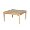 Three-quarter perspective of the Sonoma square outdoor table highlighting its clean lines and minimalist wooden frame