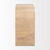 Side profile of Sorina fluted accent cabinet showing smooth curved edges