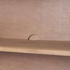 Interior view of Sorina cabinet showing fixed shelf and cable management cutout