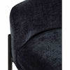 Macro detail shot of the rich black textured fabric on the Sorte counter stool