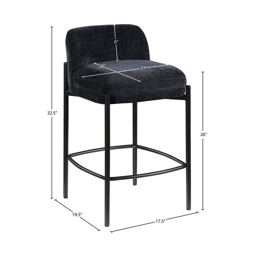 Dimensions diagram for the Sorte counter stool showing seat height and width