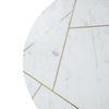 Macro view focusing on the natural marble veining integrated with decorative gold metal inlay patterns