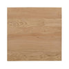 Direct overhead shot highlighting the expansive square surface and the linear mineral patterns of the natural oak wood