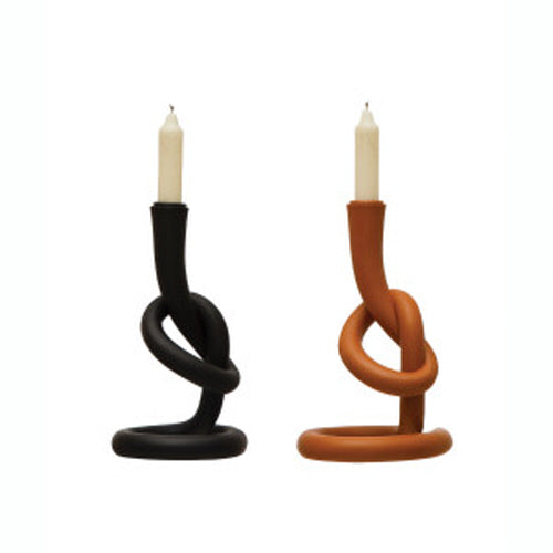 5-1/4"L x 4-1/2"W x 8-1/2"H Resin Twisted Taper Holder, 2 Colors