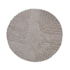 Round Cotton Tufted Rug w/ Design, Cream Color