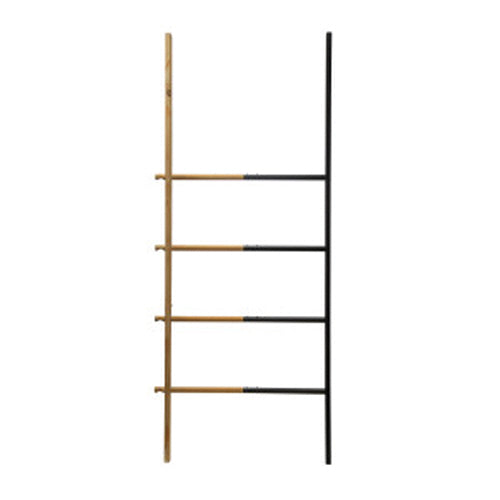 Two-Tone Metal & Wood Ladder - Black & Natural