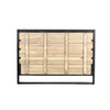 Rear view of the headboard highlighting the horizontal solid wood planks and vertical reinforcement beams