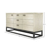 Technical line drawing providing detailed measurements for the sideboard height width and depth