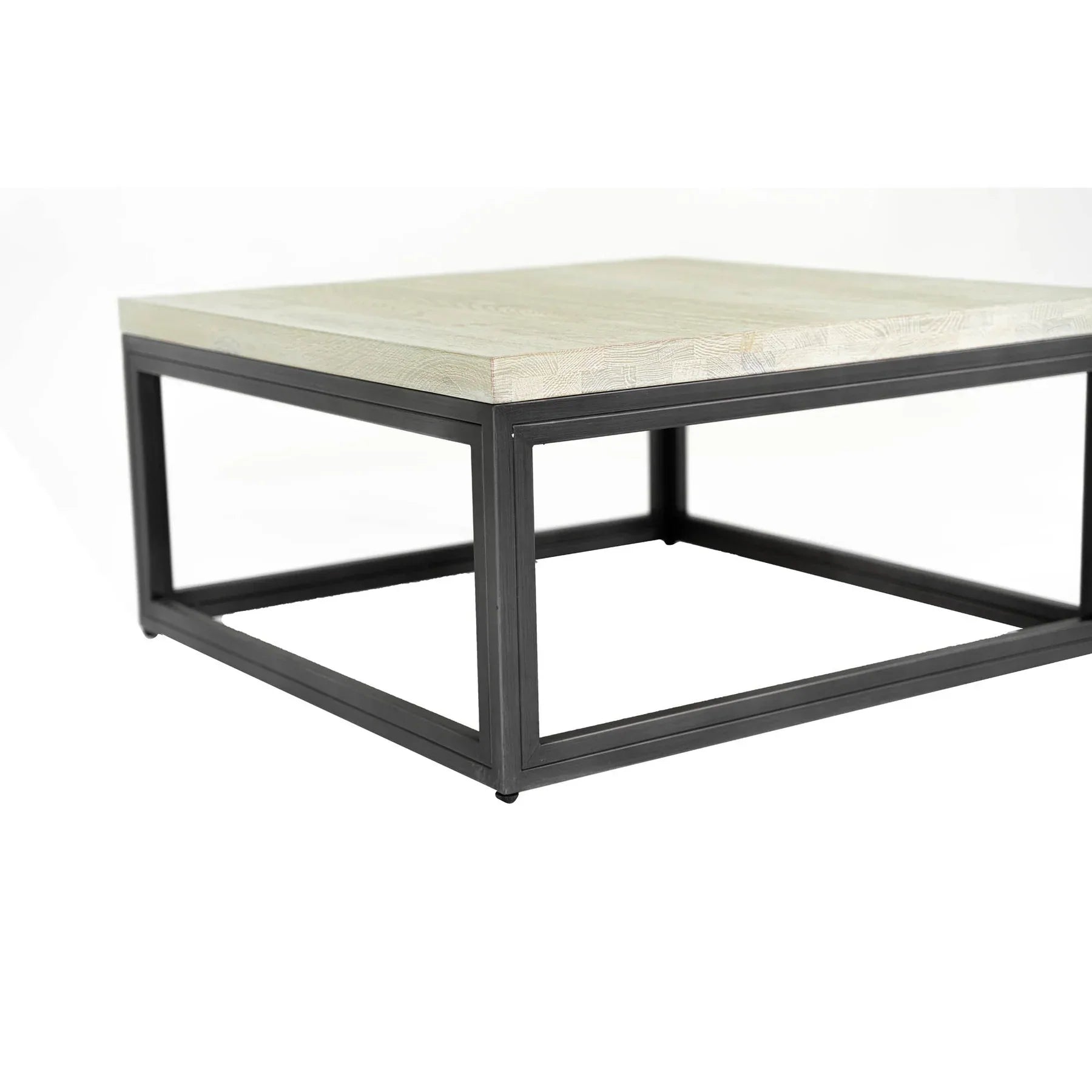 Direct overhead view of the square travertine tabletop highlighting the natural stone patterns and symmetrical form