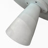 Close-up perspective shot focusing on the architectural tapered design and smooth texture of the conical base