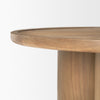 Close-up shot focusing on the subtle raised lip edge and seamless joinery of the medium brown tabletop
