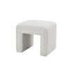 Three-quarter angle view of the Tera compact fabric ottoman bench
