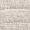 Close-up macro shot of the cream bouclé-style textured fabric on the Tera bench