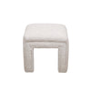 Tera small upholstered bench in cream textured fabric with waterfall edges