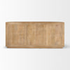 View of the back panel on the Terra light wood sideboard