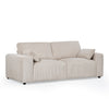 Angled left perspective of the beige corduroy 2-seater sofa