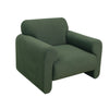 Elevated angled view showcasing the seamless rounded backrest and generous seating area