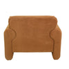 Direct back view demonstrating the seamless upholstered finish of the Torvi model
