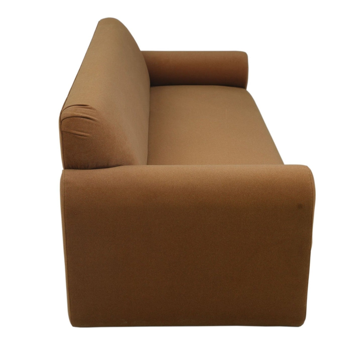 Front view of Torvi roll arm sofa in forest green
