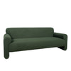Angled view of the forest green Torvi sofa